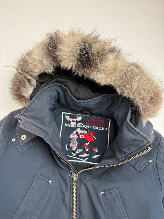 Moose Knuckles Ballistic Bomber Jacket Navy (USED) | Vitnage Clothing Store Canada