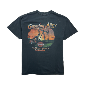 Vintage 2000s Gasoline Alley Harley Davidson Tee Faded Black