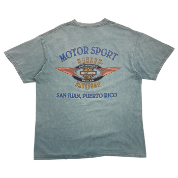 Vintage 1999 Harley Davidson Puerto Rico Tee Blue