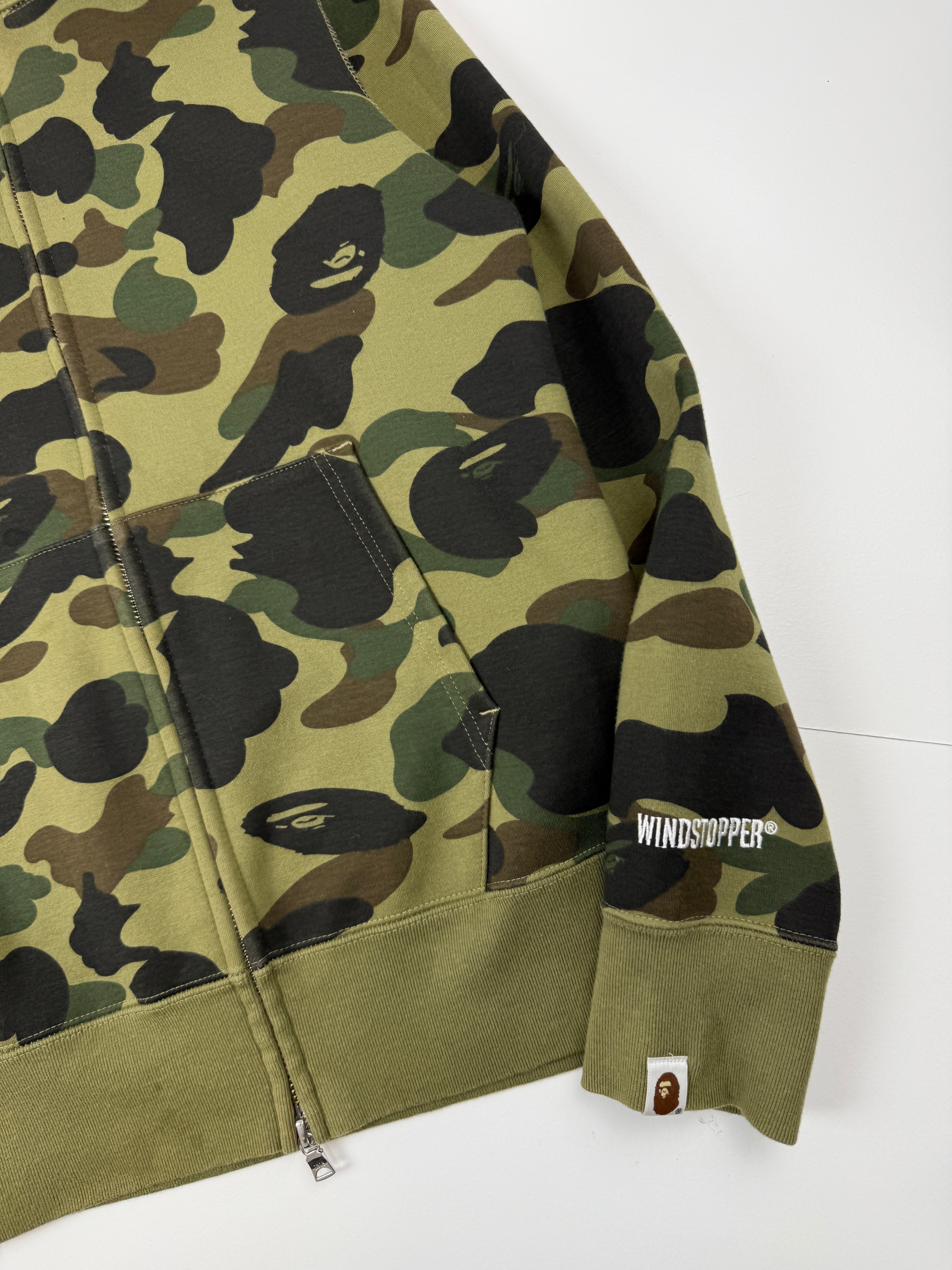 BAPE 1st Camo Shark Windstopper Full Zip Up Hoodie (USED)