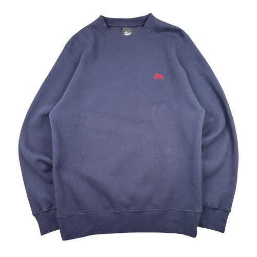 Stussy Small Logo Crewneck Navy | Vintage Clothing Store Canada