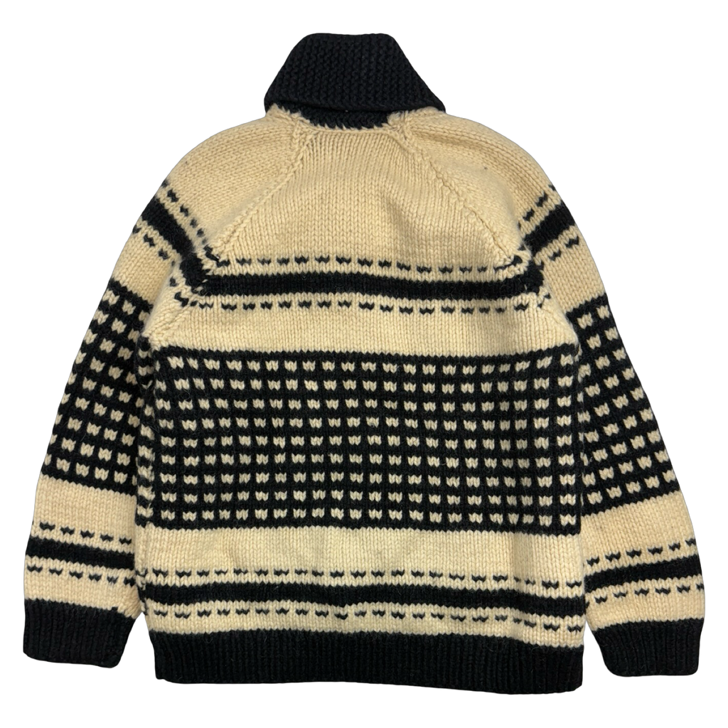 Vintage Cowichan Nordic Fair Knitted Zip Up Sweater