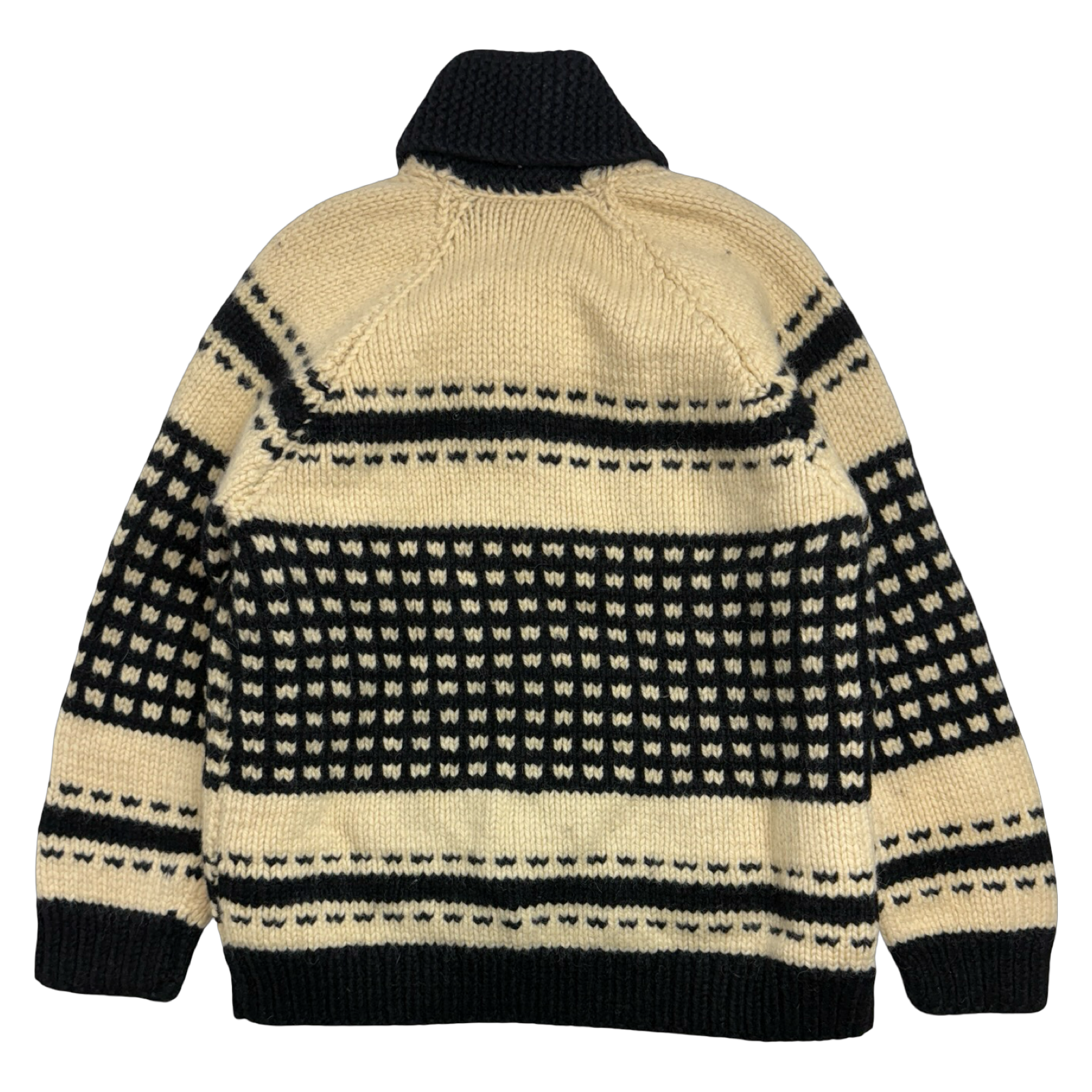 Vintage Cowichan Nordic Fair Knitted Zip Up Sweater