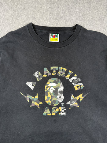 BAPE Sta Camo College Tee Black (USED)