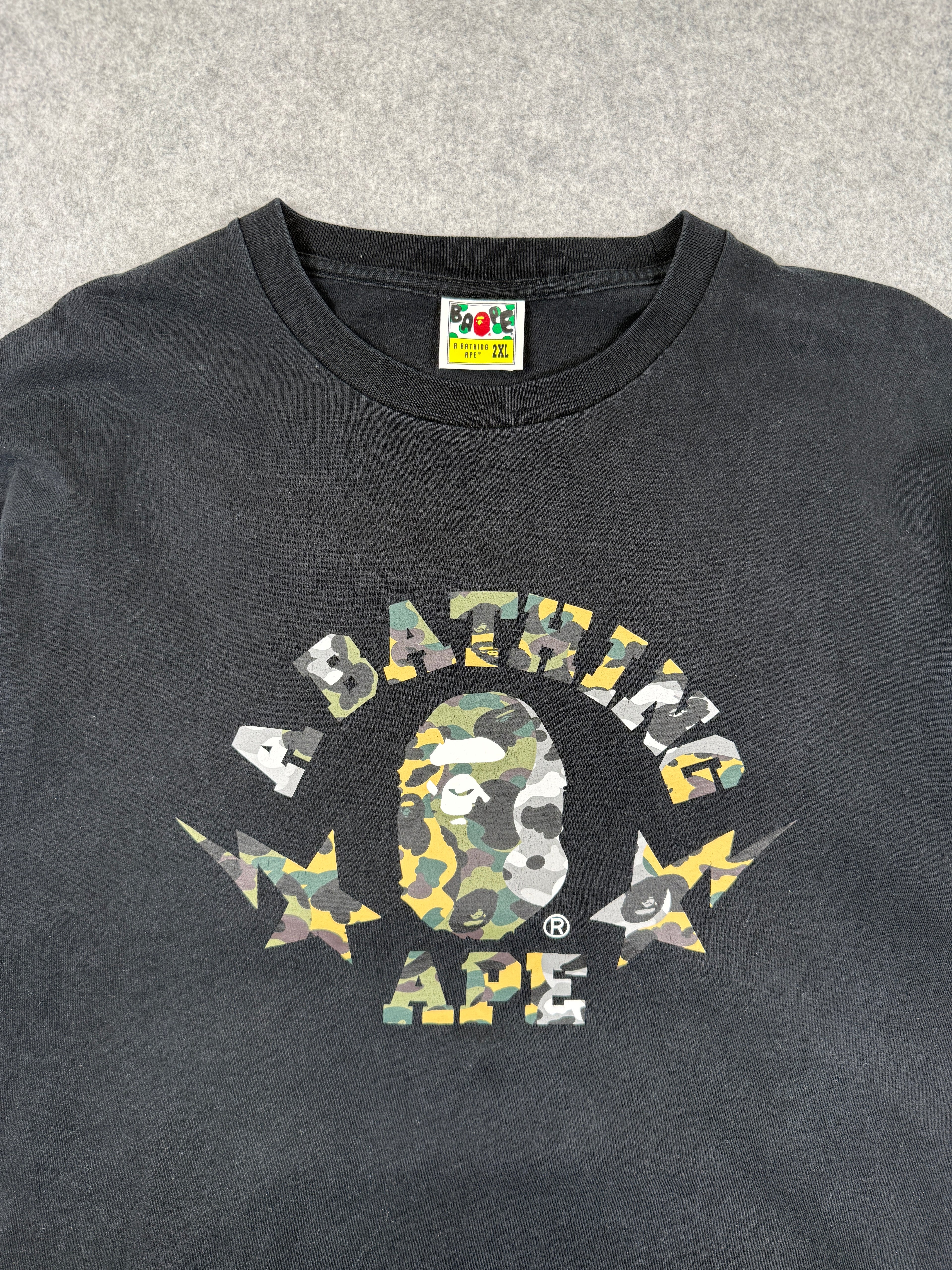 BAPE Sta Camo College Tee Black (USED)