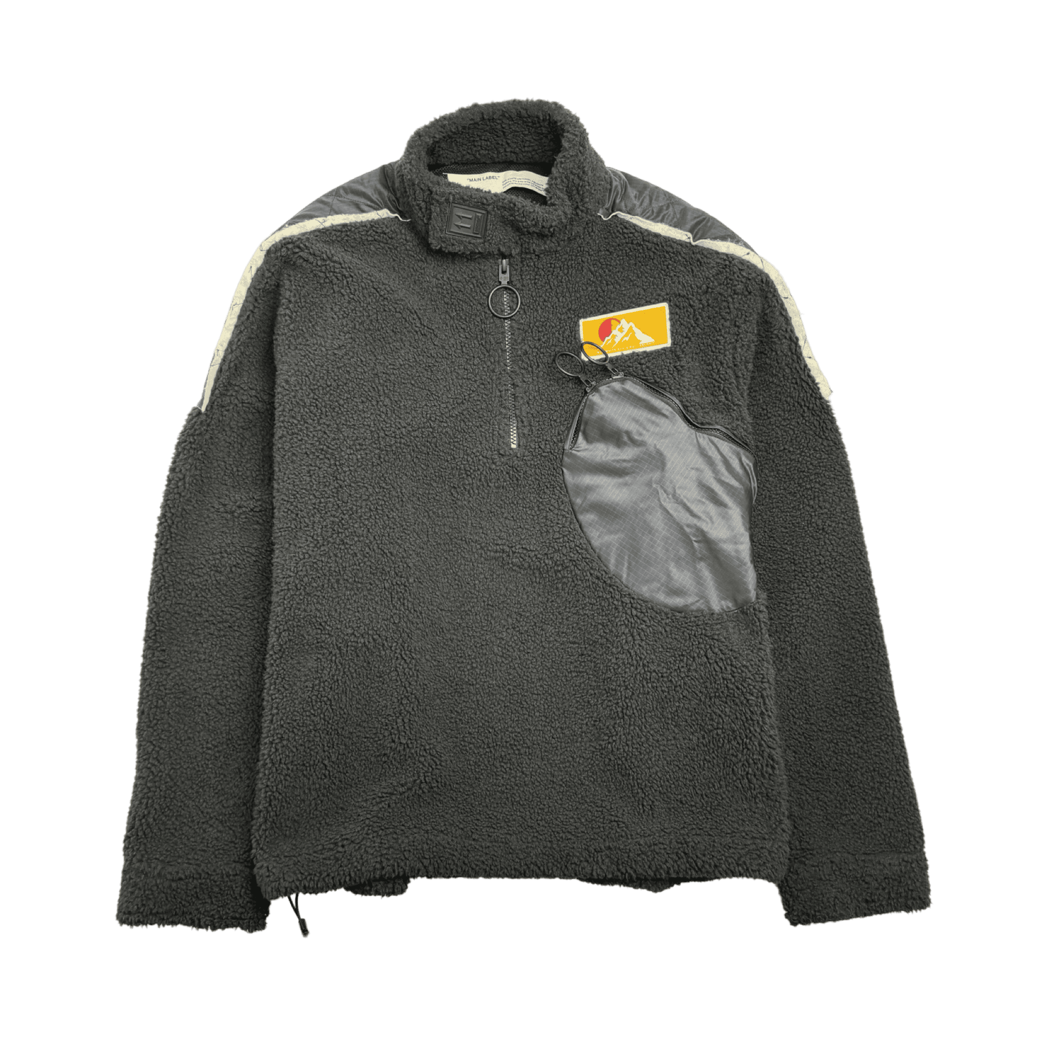 Off-white Logo Plaque Half Zip Fleece Black (USED)