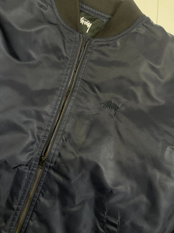 Stussy Satin Bomber Navy (USED)