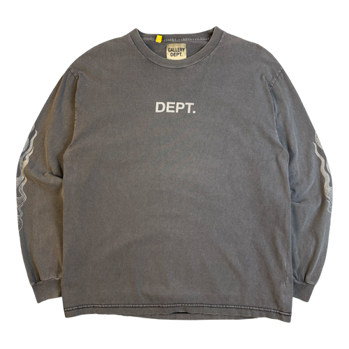 Gallery Dept Address L/S Tee Dark Grey (USED) | Vintage Clothing Store Canada