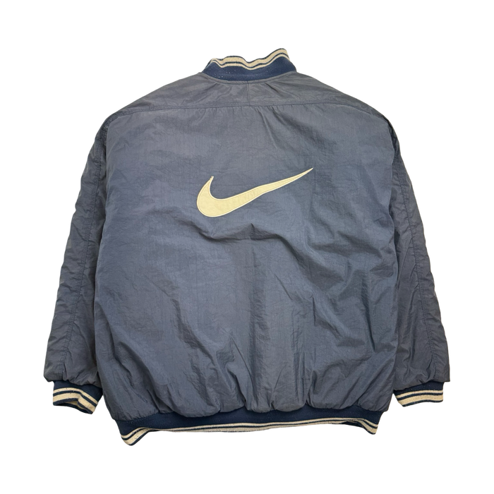 (XL) Vintage 90s Nike Quarter-Zip Quilt Lined Jacket Blue | Vitnage Clothing Store Canada