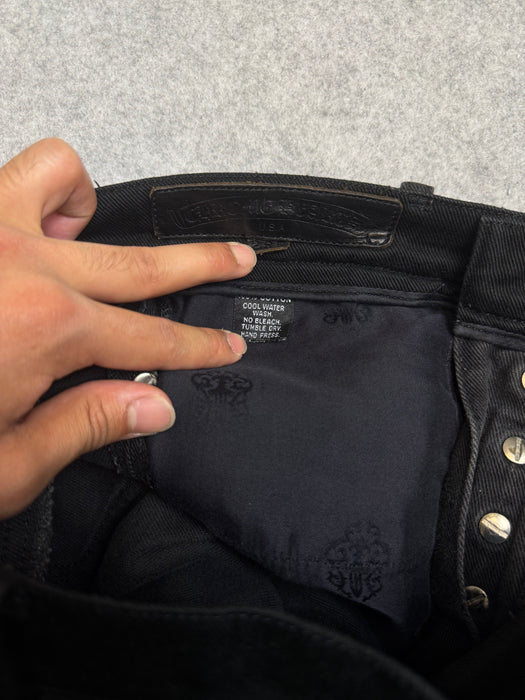 Chrome Hearts Fleur Knee Denim Jeans Black | Vitnage Clothing Store Canada