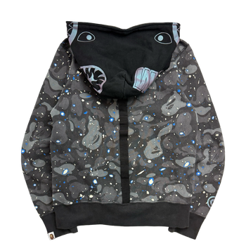 BAPE Space Camo Shark Full Zip Hoodie Black (USED)