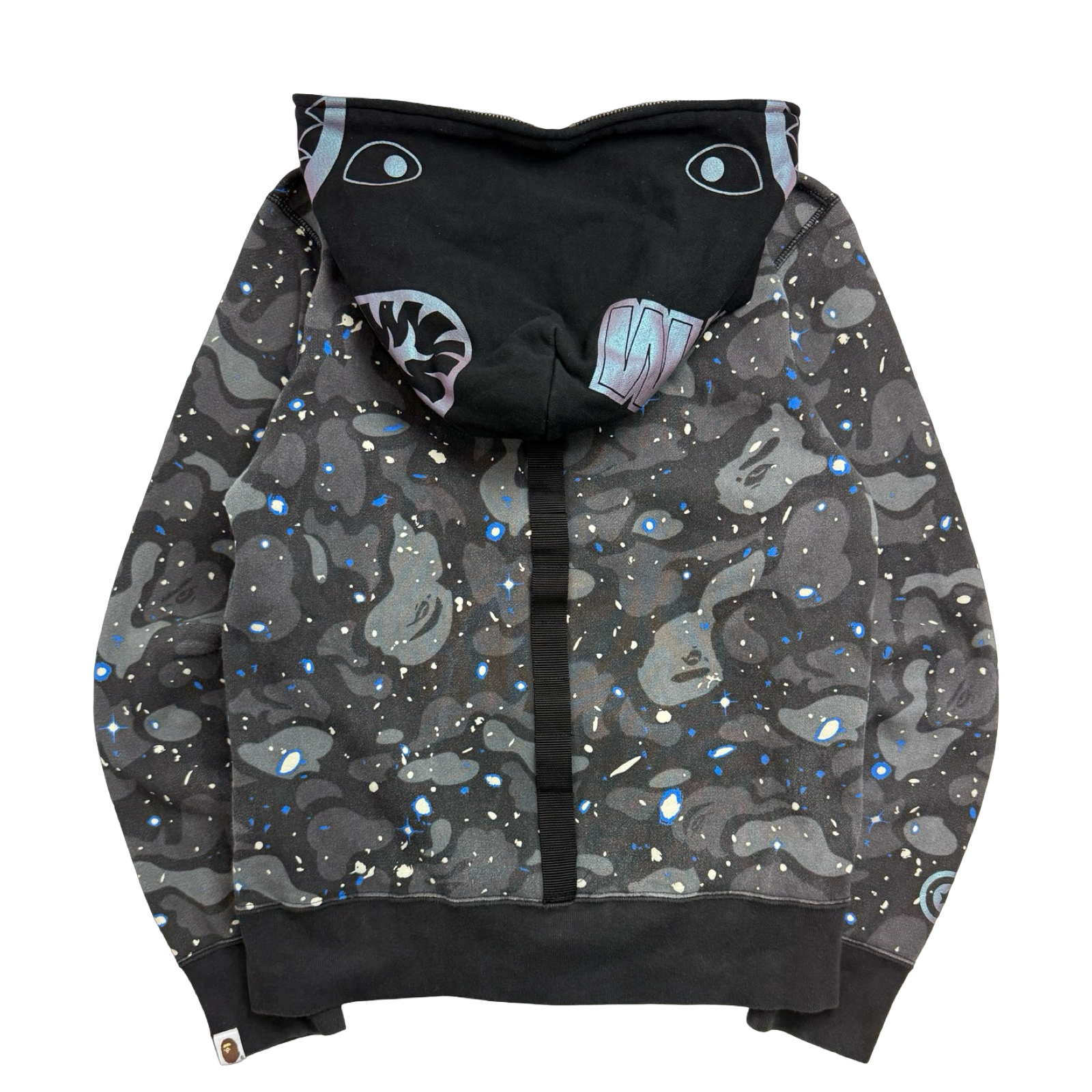 BAPE Space Camo Shark Full Zip Hoodie Black (USED)
