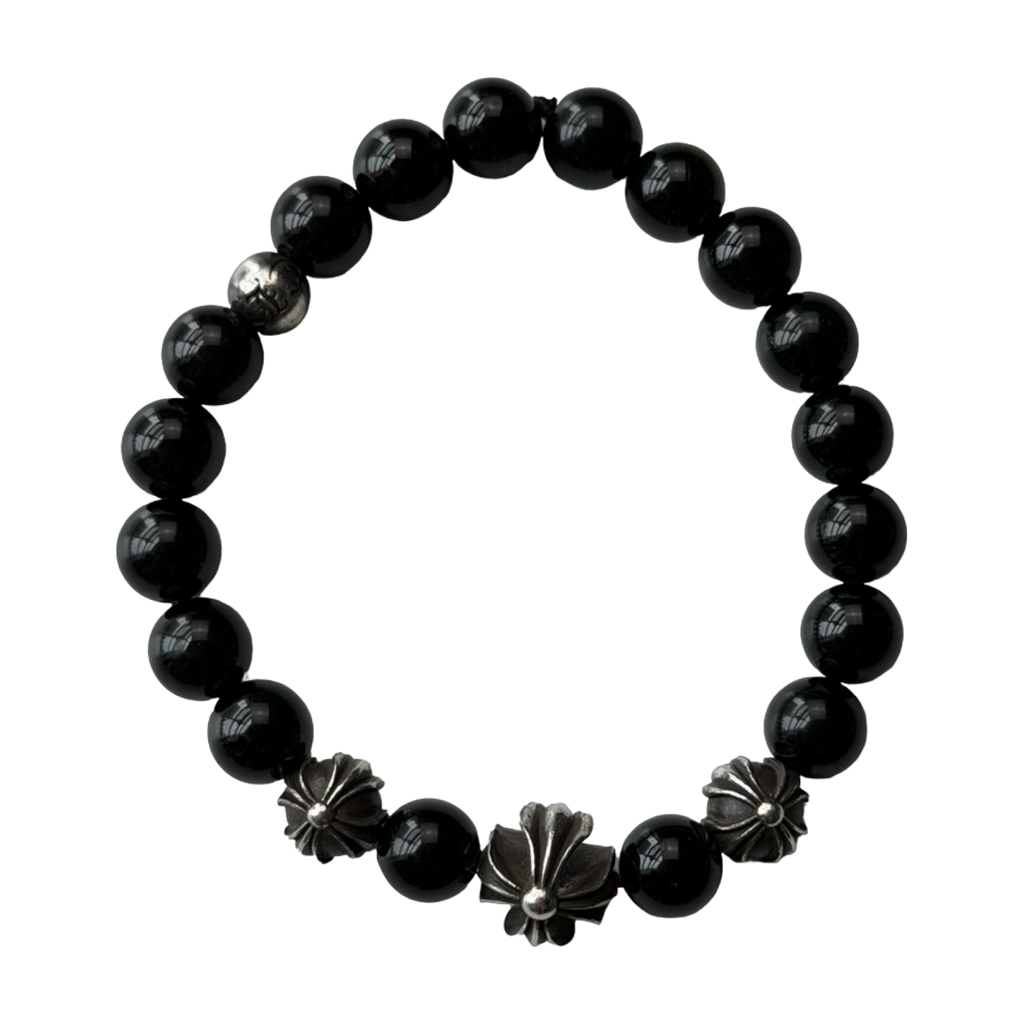 Chrome Hearts Plus Bead Bracelet Black 8mm
