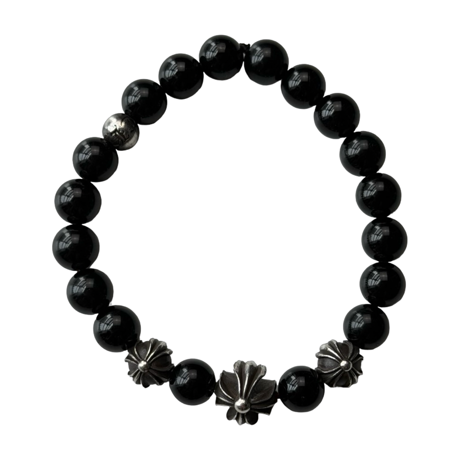 Chrome Hearts Plus Bead Bracelet Black 8mm