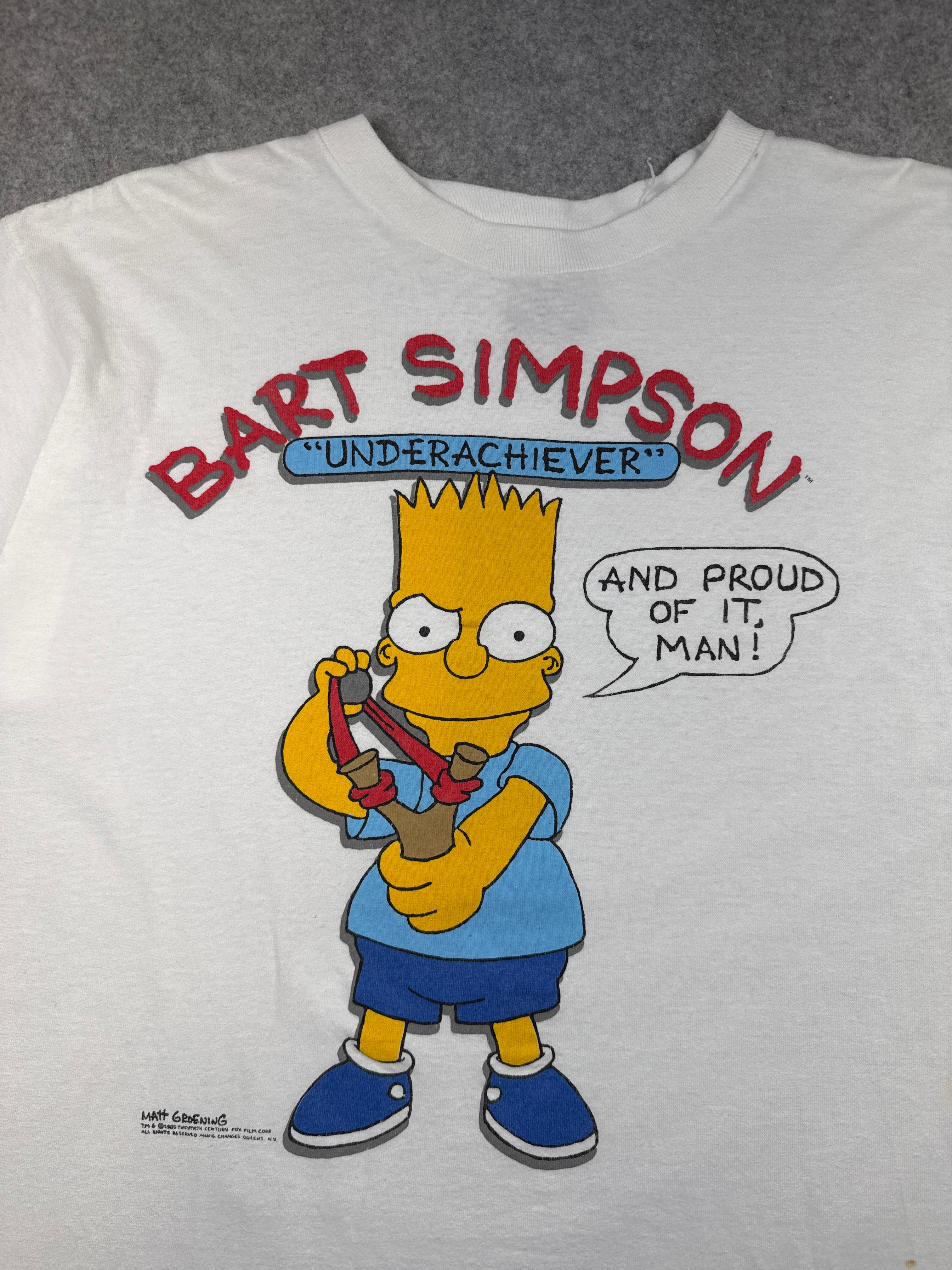 Vintage Simpsons Bart Underachiever Tee White