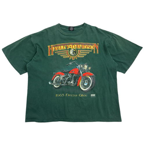 Vintage 1990s Harley Davidson Electra Glide Tee Green | Vintage Clothing Store Canada