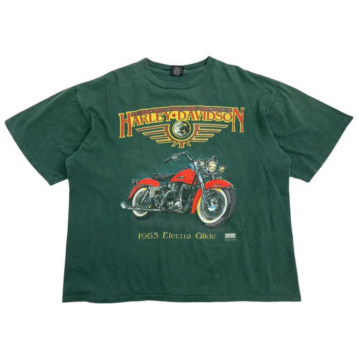 Vintage 1990s Harley Davidson Electra Glide Tee Green | Vitnage Clothing Store Canada