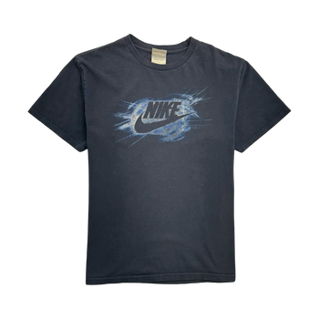 Vintage 2000s Nike Spell-Out Swoosh Tee Navy