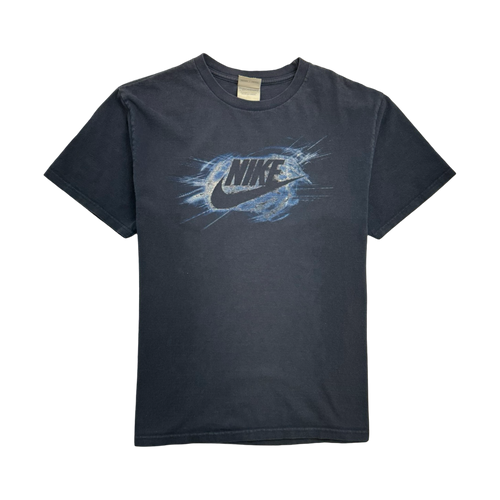 Vintage 2000s Nike Spell-Out Swoosh Tee Navy | Vintage Clothing Store Canada