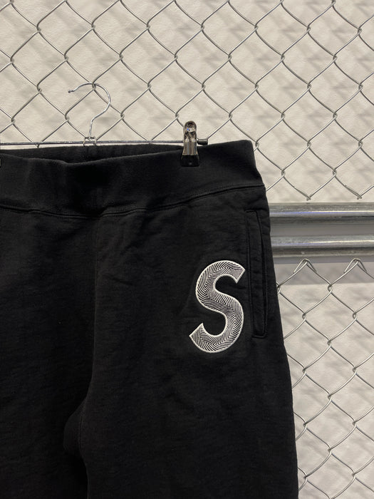 Supreme S Logo Sweatpants FW24 Black (USED) | Vitnage Clothing Store Canada