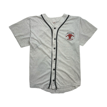 (M) Vintage 90s Chicago Bulls Baseball Jersey Light Grey