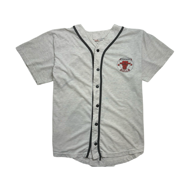 (M) Vintage 90s Chicago Bulls Baseball Jersey Light Grey