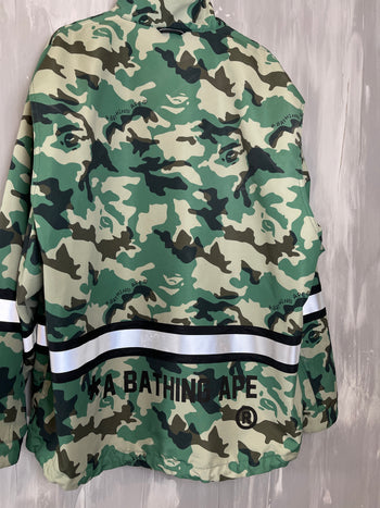 BAPE Woodland Camo Relaxed Fit Safety Jacket Olive Drab (USED)