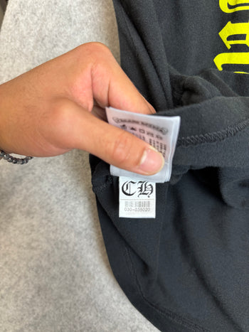 Chrome Hearts Neck Script Logo L/S Tee Black/Yellow