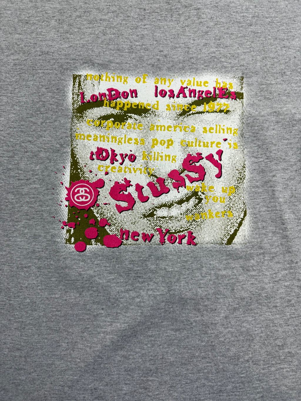 Vintage 90s Stussy Sid Vicious Tee Grey