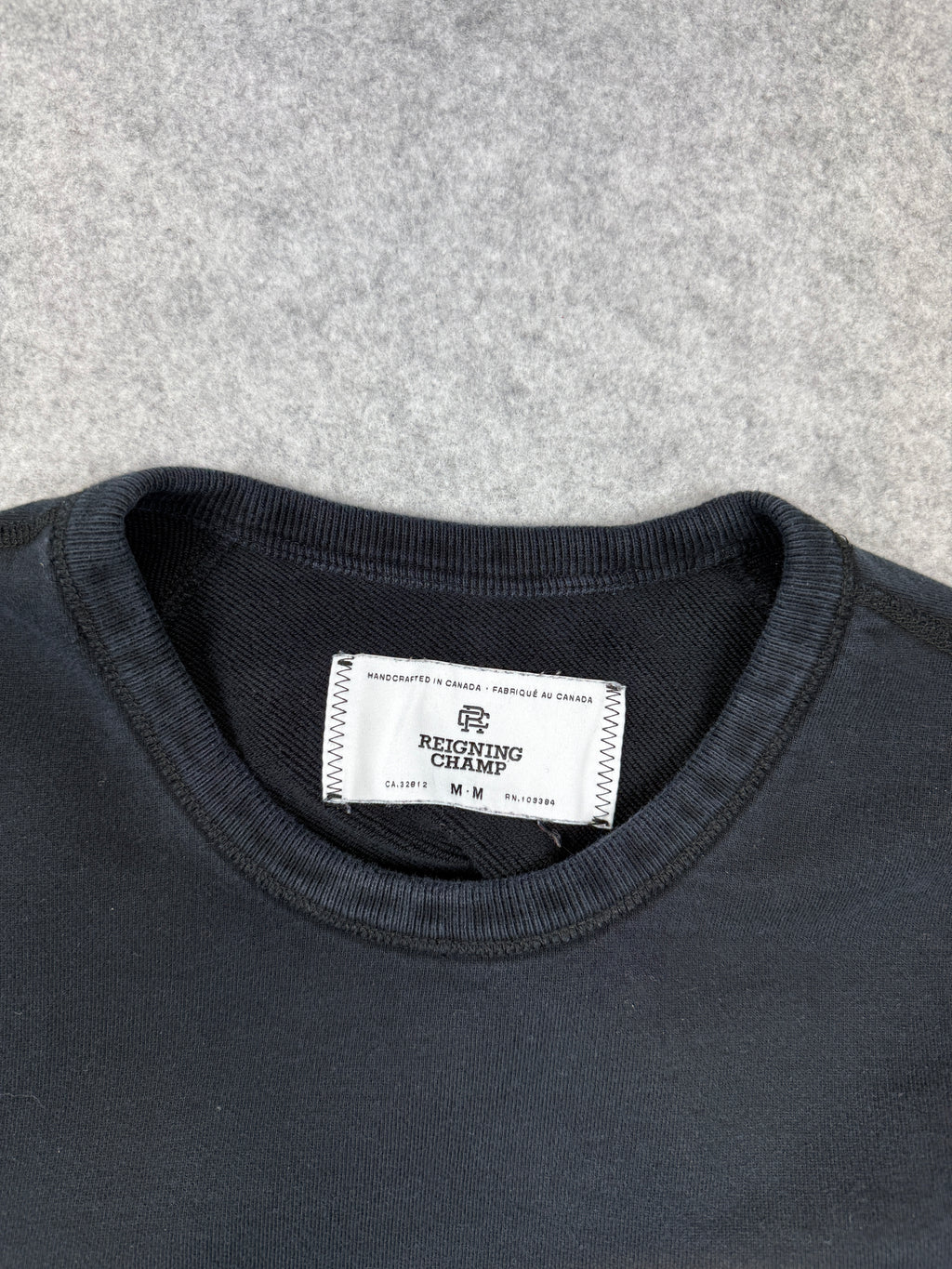 Reigning Champ Side Zip Crewneck Black (USED)