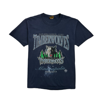 (L) Vintage Minnesota Timberwolves Tee Navy