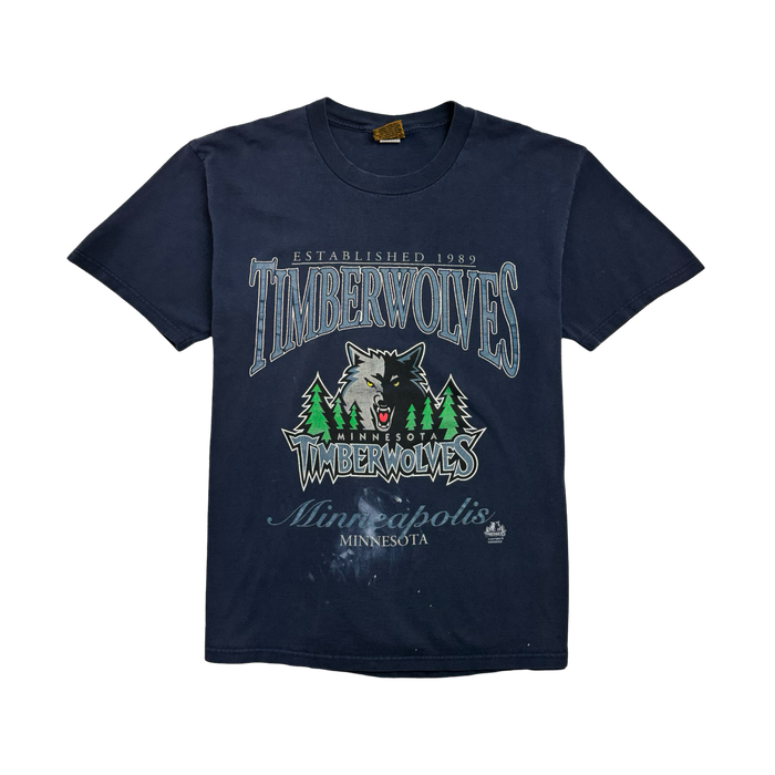 (L) Vintage Minnesota Timberwolves Tee Navy | Vitnage Clothing Store Canada