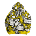 Stussy Vintage Comic AOP Zip Up Sweater White/Yellow (USED)