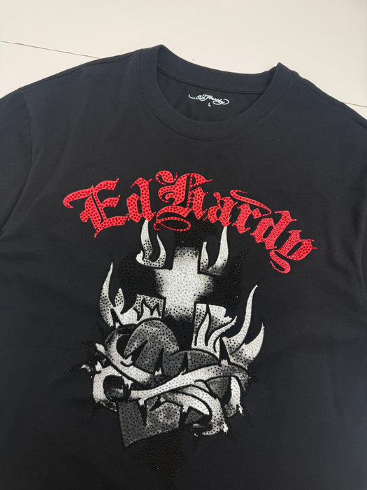 Ed Hardy Thorn Hearts Jewel Tee Black | Vitnage Clothing Store Canada