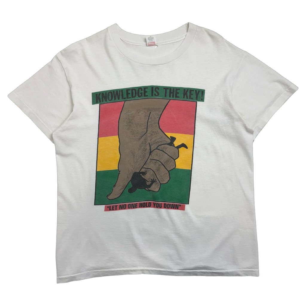 Vintage 90's Knowledge Is Key Promo Tee White