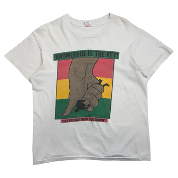 Vintage 90's Knowledge Is Key Promo Tee White