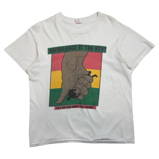 Vintage 90's Knowledge Is Key Promo Tee White