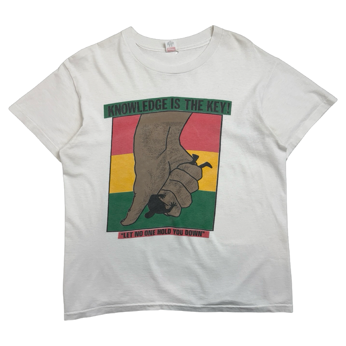 Vintage 90's Knowledge Is Key Promo Tee White | Vitnage Clothing Store Canada