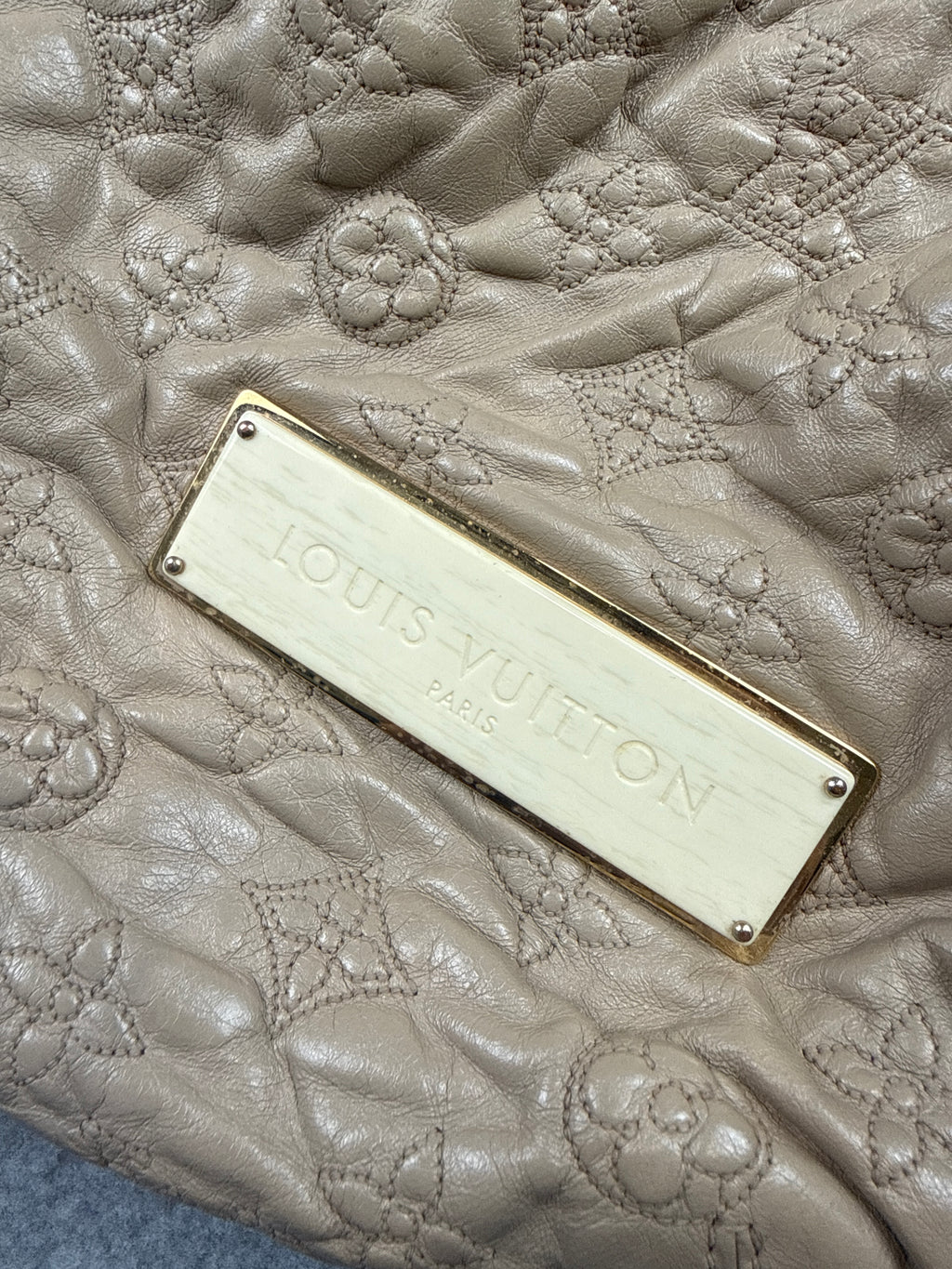 Louis Vuitton Olympe Nimbus Monogram GM Shoulder Bag Beige