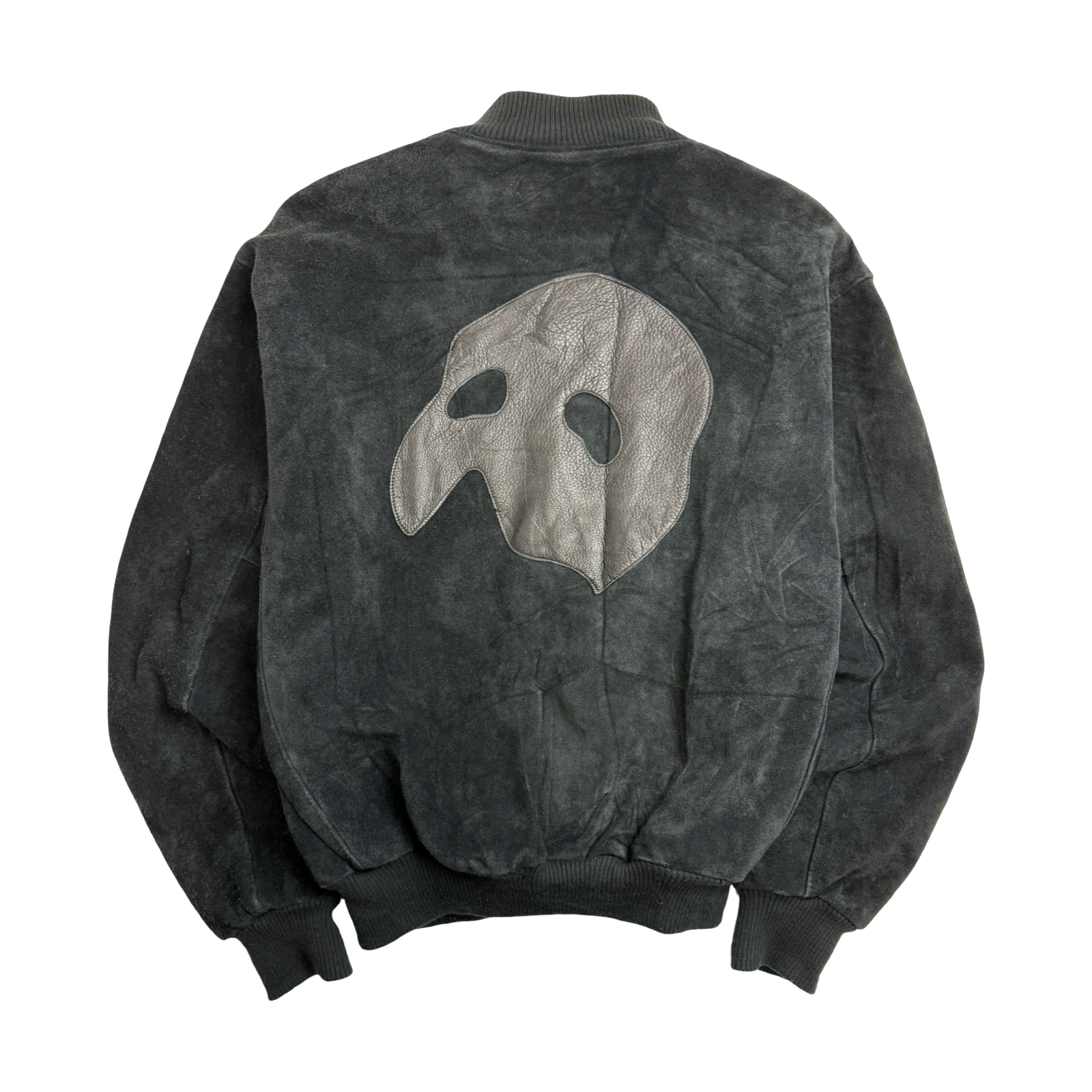 Vintage Phantom of the Opera Suede Leather Jacket Black