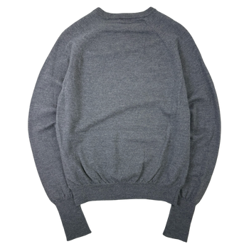 Vintage Burberry Embroidered Logo Wool Sweater Grey