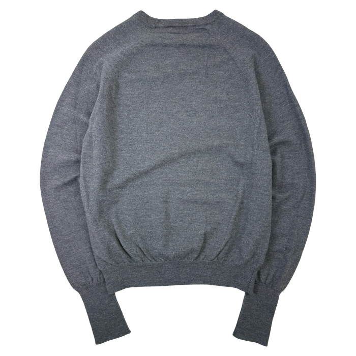 Vintage Burberry Embroidered Logo Wool Sweater Grey | Vitnage Clothing Store Canada