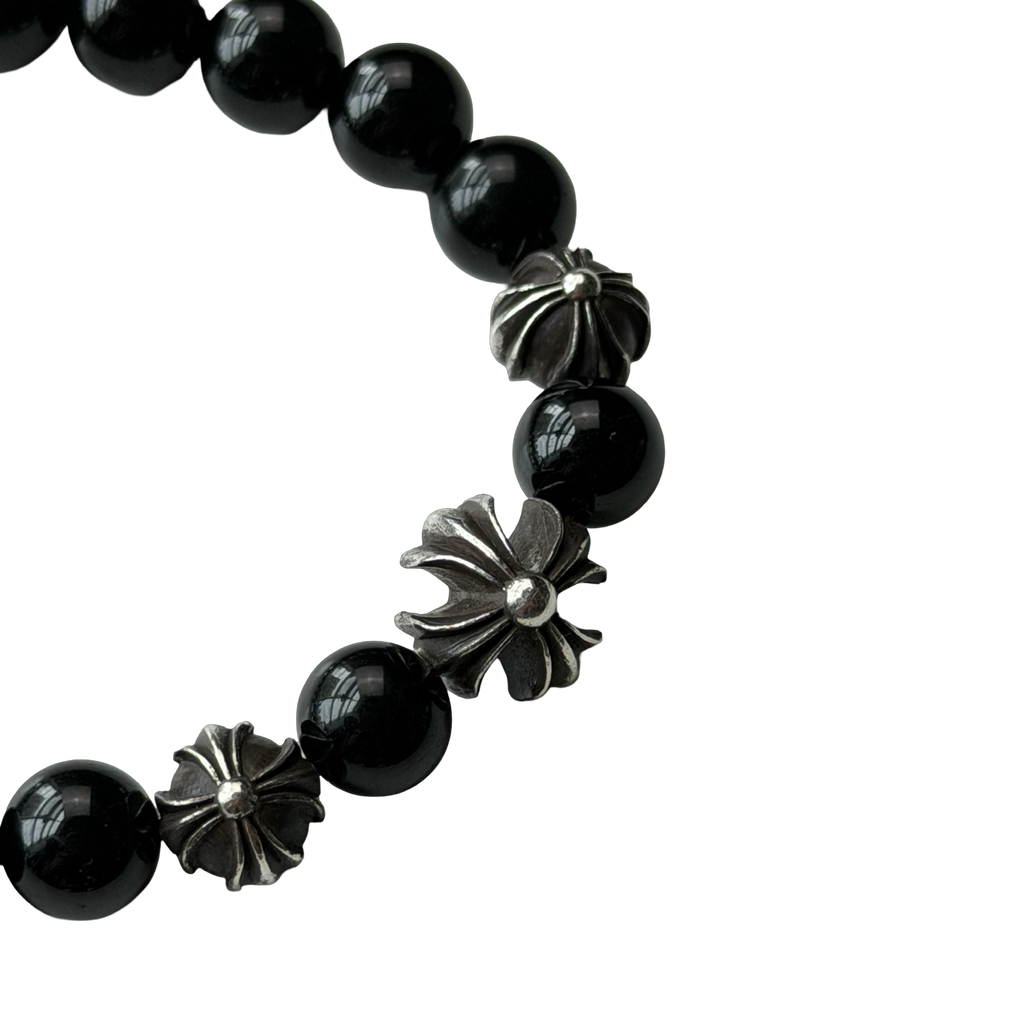 Chrome Hearts Plus Bead Bracelet Black 8mm