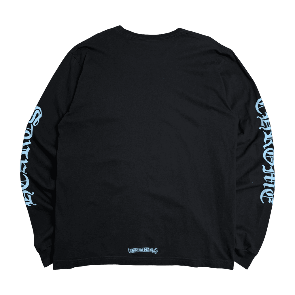 Chrome Hearts Neck Script Logo L/S Tee Black/Blue
