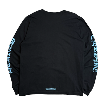 Chrome Hearts Neck Script Logo L/S Tee Black/Blue