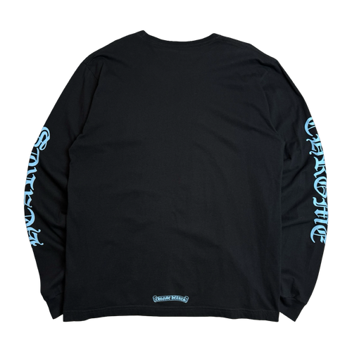 Chrome Hearts Neck Script Logo L/S Tee Black/Blue | Vintage Clothing Store Canada