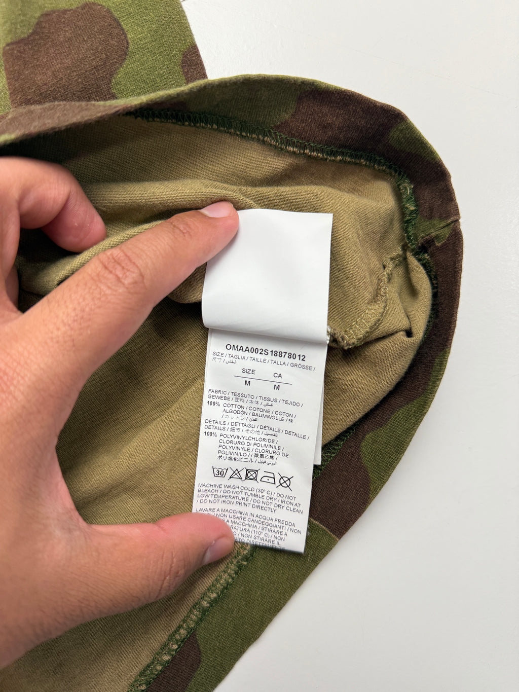 OFF-WHITE Arrow Temperature Tee Green Camo (USED)