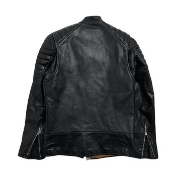 Vintage ZIp Up Leather Jacket Black