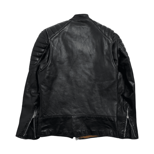 Vintage ZIp Up Leather Jacket Black | Vintage Clothing Store Canada