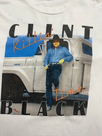 (L) Vintage '90 Clint Black Killin' Time Tour Tee White